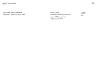 Kosloff Architecture homepage website preview