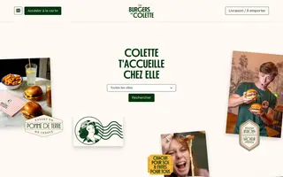 Les Burgers de Colette homepage website preview