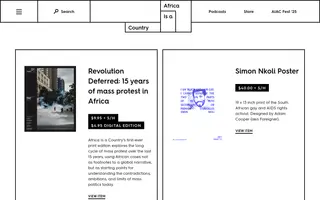 Africa Is a Country homepage website preview