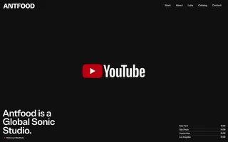 Antfood homepage website preview