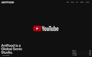 Antfood homepage website preview