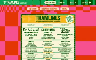 Tramlines homepage website preview