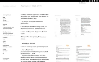 Sandberg Instituut homepage website preview