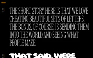 Etcetera Type Co homepage website preview