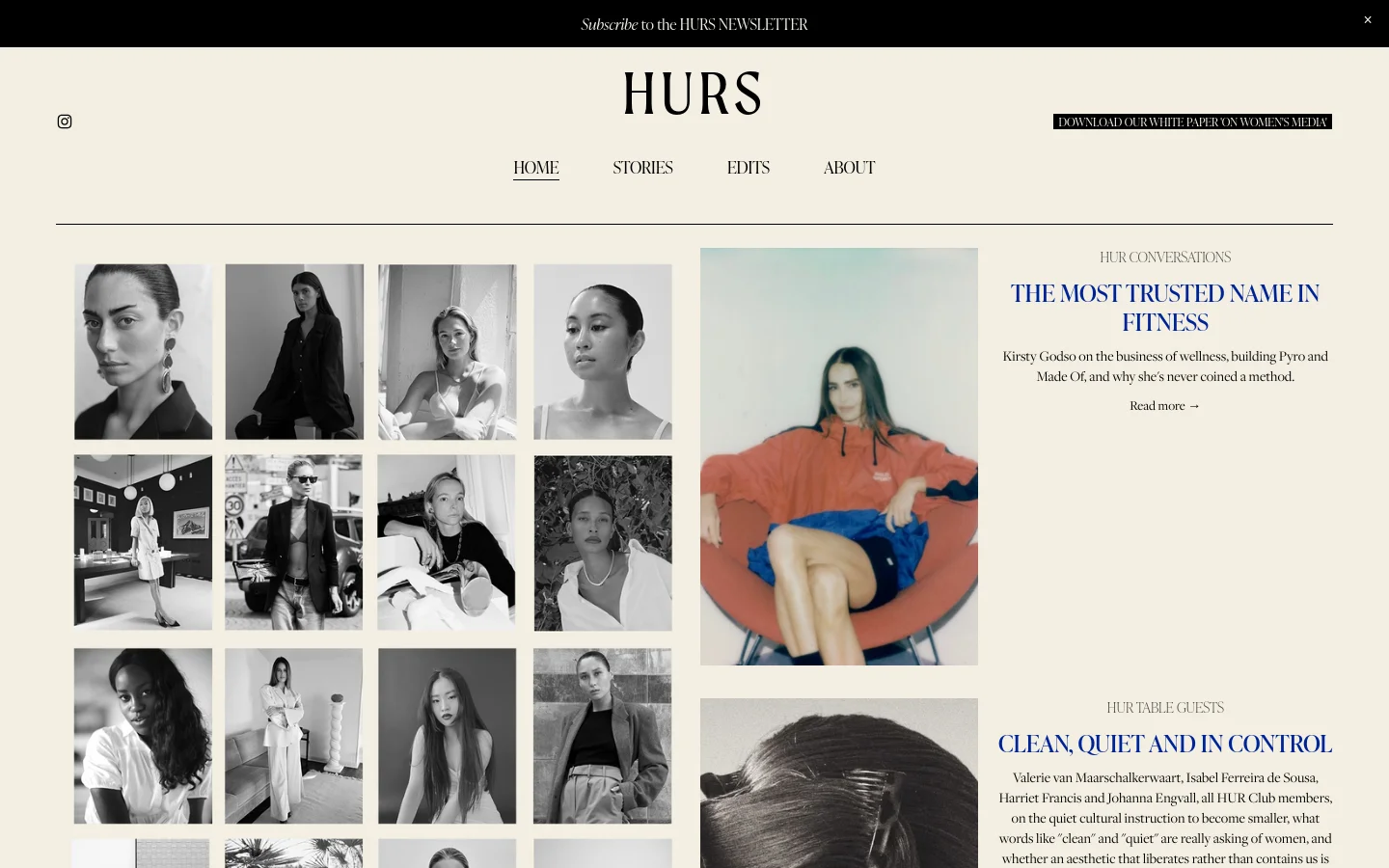 HURS homepage desktop website screenshot