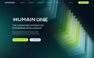 Humain homepage website preview