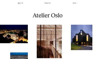 Atelier Oslo homepage website preview