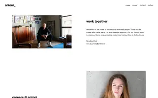 Antoni homepage website preview
