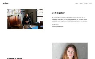 Antoni homepage website preview