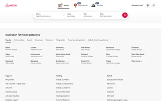 Airbnb homepage website preview