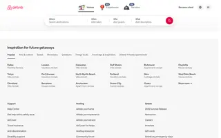 Airbnb homepage website preview