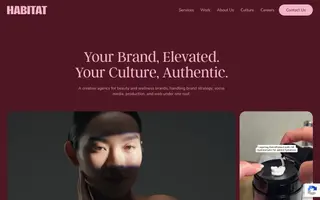 Agency Habitat homepage website preview