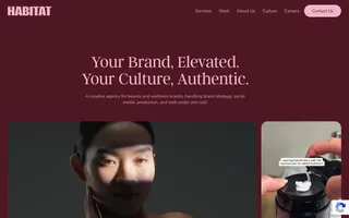 Agency Habitat homepage website preview