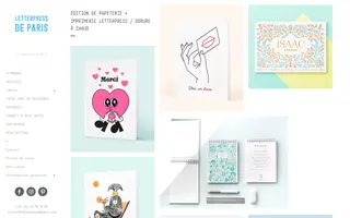 Letterpress de Paris homepage website preview