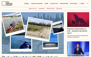 The Harvard Gazette homepage website preview