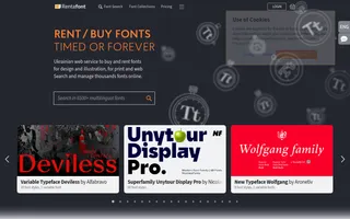 Rentafont homepage website preview