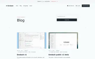 Emdash homepage website preview