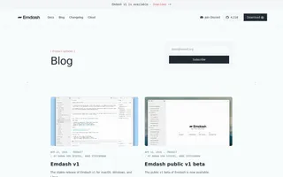 Emdash homepage website preview
