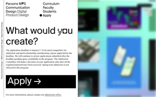 Parsons MPS Communication Design homepage website preview