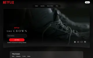 Netflix homepage website preview