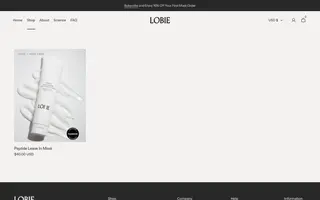 Lobie homepage website preview