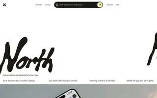 North Email homepage website preview