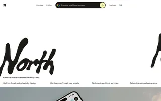 North Email homepage website preview