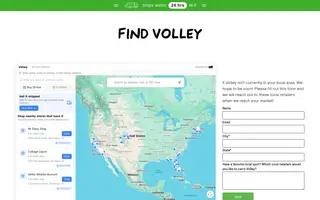 Volley homepage website preview