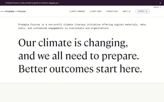 Probable Futures homepage website preview