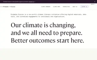 Probable Futures homepage website preview