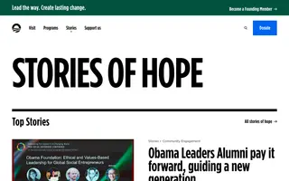 Obama Foundation homepage website preview