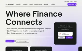 Spendesk homepage website preview