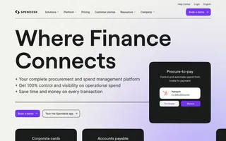 Spendesk homepage website preview