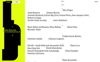 12th Berlin Biennale for Contemporary Art homepage website preview