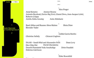 12th Berlin Biennale for Contemporary Art homepage website preview