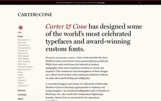 Carter & Cone homepage website preview
