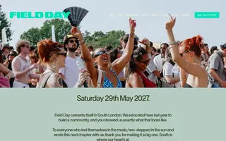 Field Day homepage website preview
