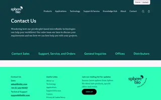 Sphere Bio homepage website preview