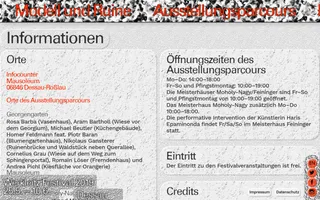 Modell und Ruine homepage website preview