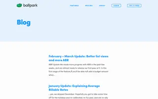 Ballpark homepage website preview