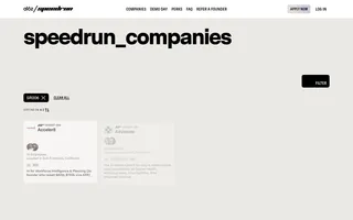 a16z Speedrun homepage website preview