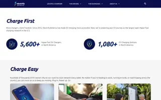 Electrify America homepage website preview