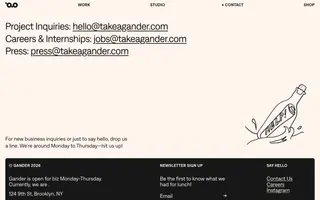 Gander homepage website preview