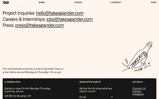 Gander homepage website preview