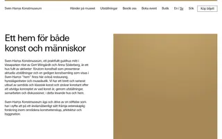 Sven-Harry Art museum homepage website preview