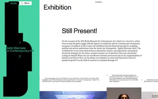 12th Berlin Biennale for Contemporary Art homepage website preview