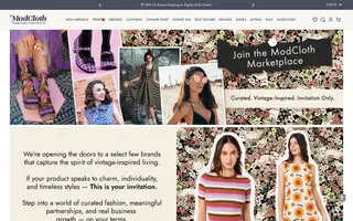 ModCloth homepage website preview