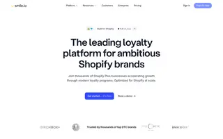 Smile.io homepage website preview