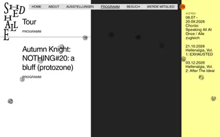 Shedhalle homepage website preview