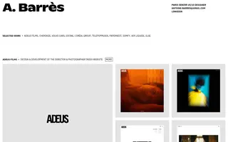 Antoine Barrès homepage website preview